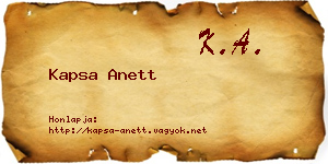 Kapsa Anett névjegykártya